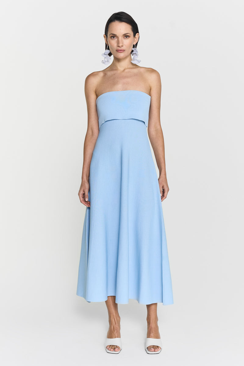 Clementina Midi Dress, Illusion Blue M