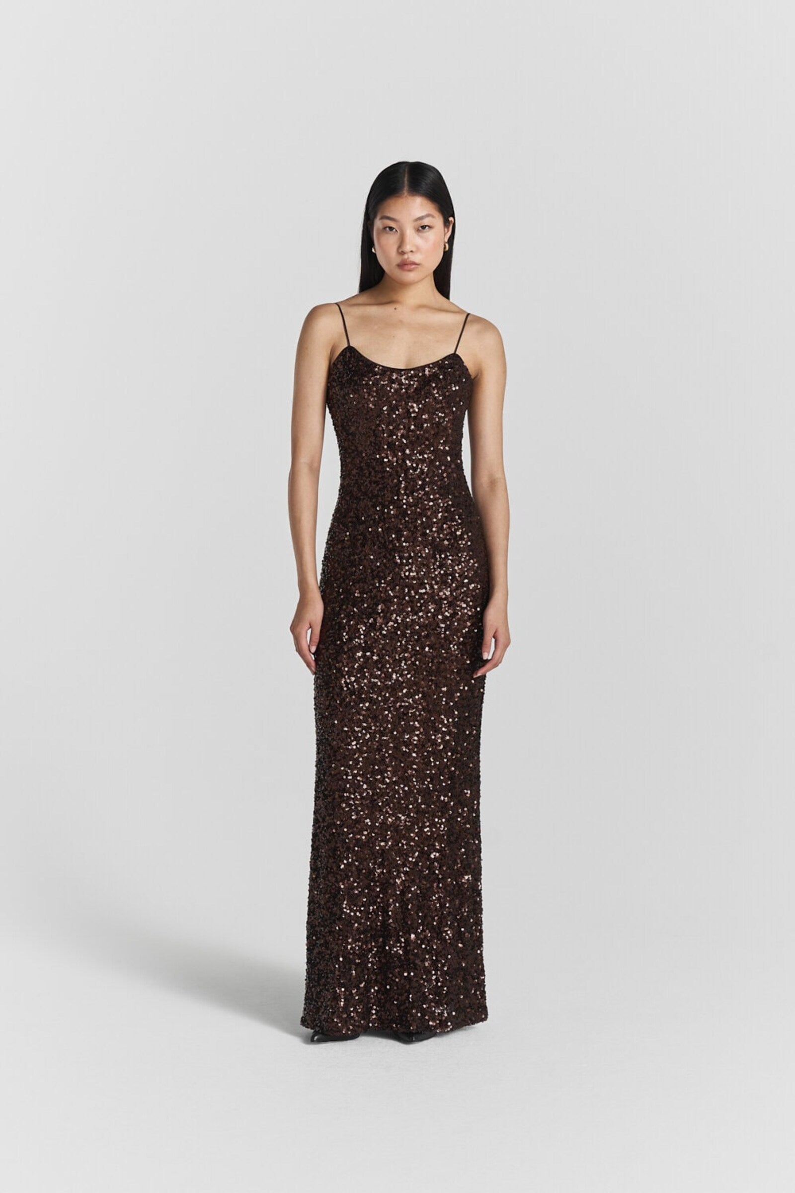 TWIST & TANGO Gertrude Sequin Maxi Dress | Dresses > Knee-length & Midi | Brown | M